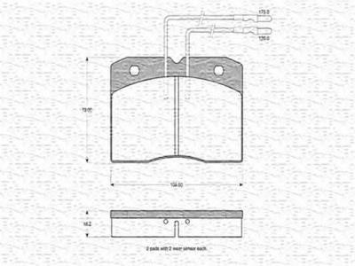 MAGNETI MARELLI 363702160162 -  Комплект тормозных колодок, дисковый тормоз